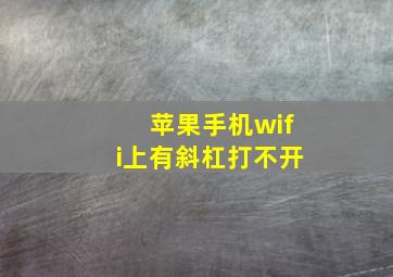 苹果手机wifi上有斜杠打不开