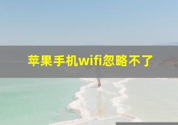 苹果手机wifi忽略不了