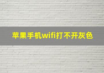 苹果手机wifi打不开灰色