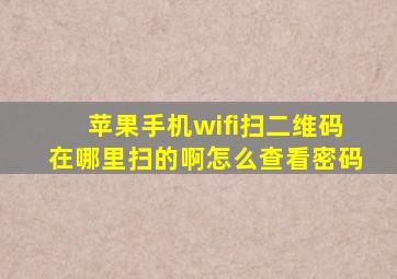 苹果手机wifi扫二维码在哪里扫的啊怎么查看密码