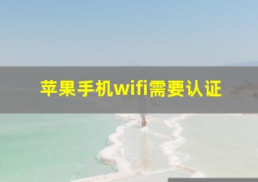 苹果手机wifi需要认证