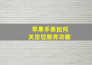 苹果手表如何关定位服务功能