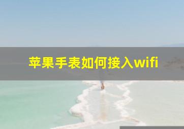 苹果手表如何接入wifi