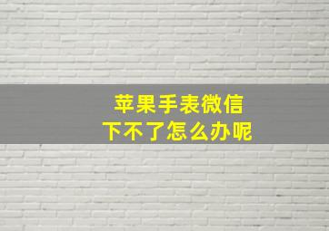 苹果手表微信下不了怎么办呢