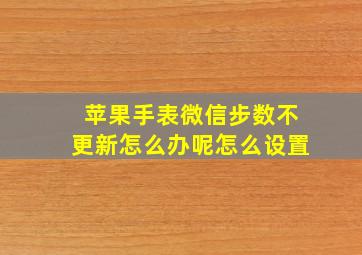 苹果手表微信步数不更新怎么办呢怎么设置