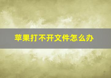 苹果打不开文件怎么办