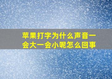 苹果打字为什么声音一会大一会小呢怎么回事