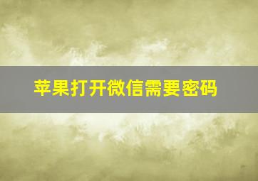 苹果打开微信需要密码