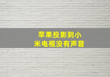 苹果投影到小米电视没有声音