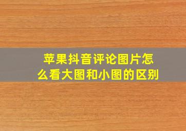 苹果抖音评论图片怎么看大图和小图的区别