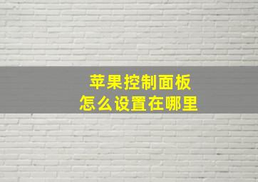 苹果控制面板怎么设置在哪里