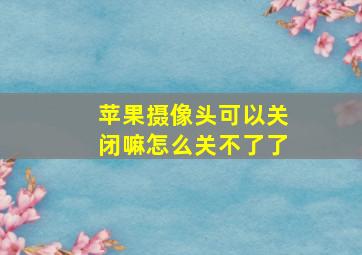 苹果摄像头可以关闭嘛怎么关不了了