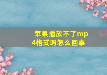 苹果播放不了mp4格式吗怎么回事