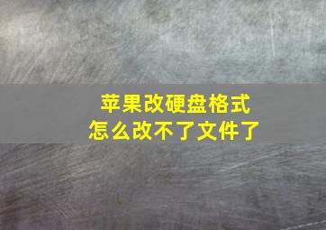 苹果改硬盘格式怎么改不了文件了