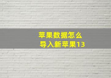 苹果数据怎么导入新苹果13