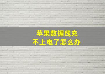 苹果数据线充不上电了怎么办