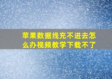 苹果数据线充不进去怎么办视频教学下载不了