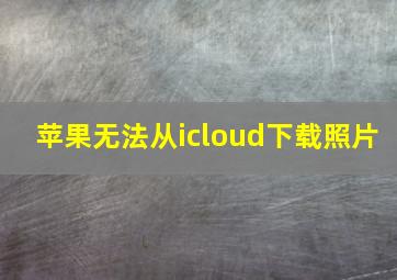 苹果无法从icloud下载照片