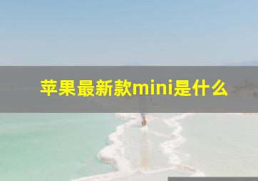 苹果最新款mini是什么