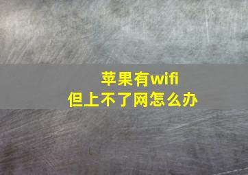 苹果有wifi但上不了网怎么办