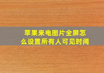 苹果来电图片全屏怎么设置所有人可见时间