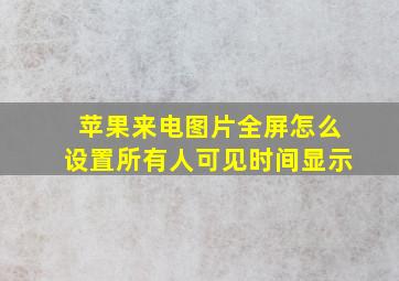 苹果来电图片全屏怎么设置所有人可见时间显示