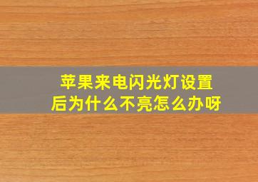 苹果来电闪光灯设置后为什么不亮怎么办呀