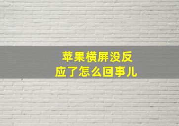 苹果横屏没反应了怎么回事儿