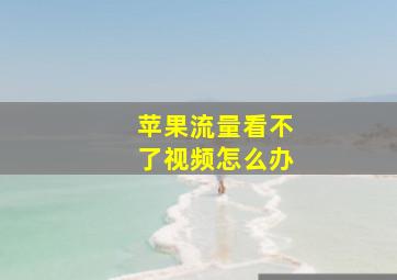 苹果流量看不了视频怎么办