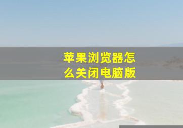 苹果浏览器怎么关闭电脑版