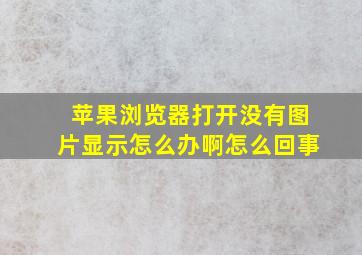 苹果浏览器打开没有图片显示怎么办啊怎么回事