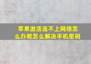 苹果激活连不上网络怎么办呢怎么解决手机密码