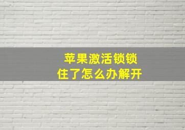 苹果激活锁锁住了怎么办解开