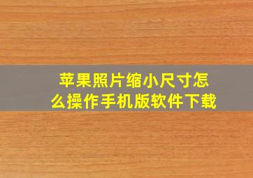 苹果照片缩小尺寸怎么操作手机版软件下载