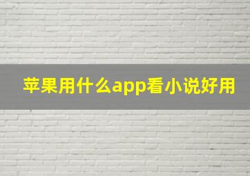 苹果用什么app看小说好用