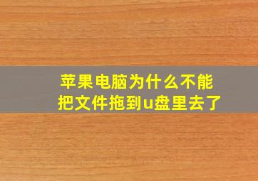 苹果电脑为什么不能把文件拖到u盘里去了