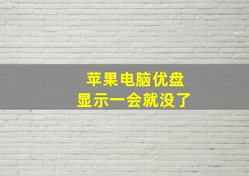 苹果电脑优盘显示一会就没了