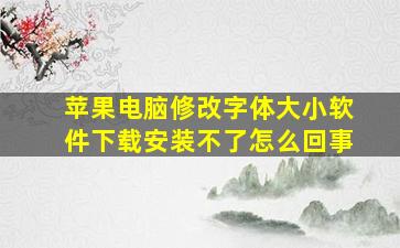 苹果电脑修改字体大小软件下载安装不了怎么回事