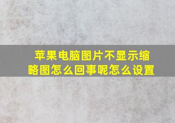 苹果电脑图片不显示缩略图怎么回事呢怎么设置