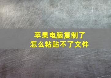 苹果电脑复制了怎么粘贴不了文件