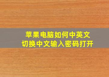 苹果电脑如何中英文切换中文输入密码打开