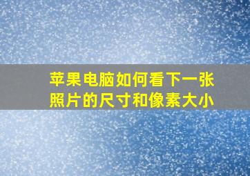 苹果电脑如何看下一张照片的尺寸和像素大小