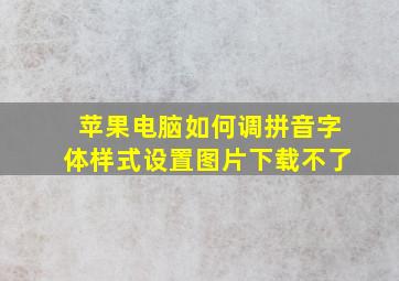 苹果电脑如何调拼音字体样式设置图片下载不了