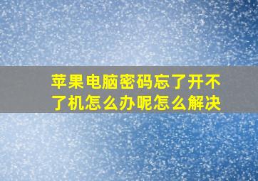 苹果电脑密码忘了开不了机怎么办呢怎么解决