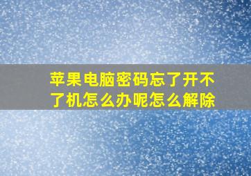 苹果电脑密码忘了开不了机怎么办呢怎么解除