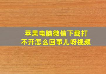 苹果电脑微信下载打不开怎么回事儿呀视频