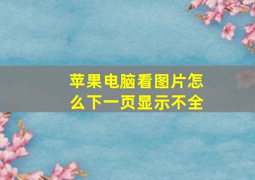 苹果电脑看图片怎么下一页显示不全