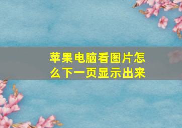 苹果电脑看图片怎么下一页显示出来