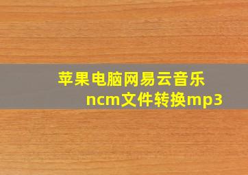 苹果电脑网易云音乐ncm文件转换mp3