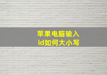 苹果电脑输入id如何大小写